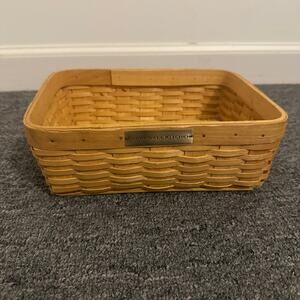 StoneWall Kitchen Storage Rectangle Picnic Basket with Metal Tag